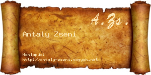Antaly Zseni névjegykártya